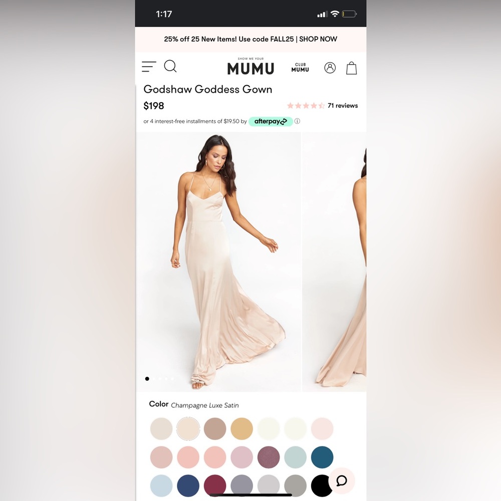 Champagne Show Me Your MuMu Dress- Godshaw Goddess Gown